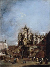 Копия картины "view of the campo san zanipolo in venice" художника "гварди франческо"