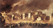 Копия картины "the fire at san marcuola" художника "гварди франческо"