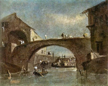 Репродукция картины "bridge at dolo" художника "гварди франческо"