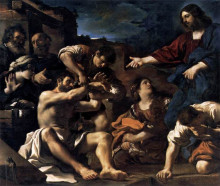Копия картины "воскрешение лазаря" художника "гверчино"