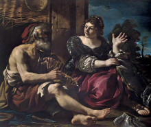 Репродукция картины "erminia and the shepherd" художника "гверчино"