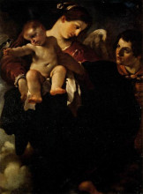 Репродукция картины "madonna of the swallow" художника "гверчино"