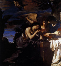 Картина "magdalen and two angels" художника "гверчино"