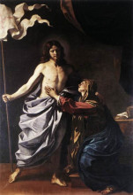 Копия картины "the resurrected christ appears to the virgin" художника "гверчино"