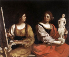 Копия картины "allegory of painting and sculpture" художника "гверчино"