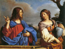 Картина "jesus and the samaritan woman at the well" художника "гверчино"