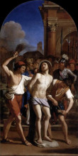 Репродукция картины "the flagellation of christ" художника "гверчино"