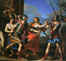 Репродукция картины "hersilia separating romulus and tatius" художника "гверчино"