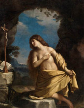 Картина "the penitent magdalen" художника "гверчино"