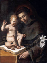 Картина "st anthony of padua with the infant christ" художника "гверчино"