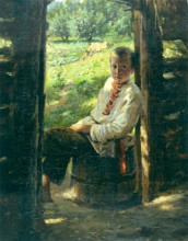 Репродукция картины "портрет мальчика-украинца" художника "ге николай"