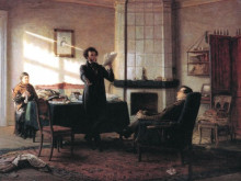 Копия картины "а.с. пушкин в селе михайловском" художника "ге николай"
