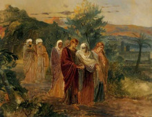 Репродукция картины "возвращение с погребения христа" художника "ге николай"