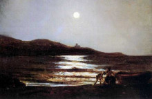 Копия картины "вид из санто теренцо на леричи ночью" художника "ге николай"