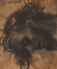 Картина "study for the head of christ in a crucifixion" художника "гебхардт эдуард фон"