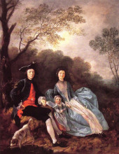 Копия картины "the artist with his wife and daughter" художника "гейнсборо томас"