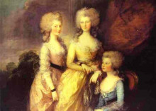 Репродукция картины "the three eldest daughters of george iii: princesses charlotte, augusta and elizabeth" художника "гейнсборо томас"