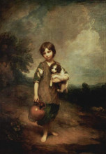 Копия картины "a peasant girl with dog and jug" художника "гейнсборо томас"