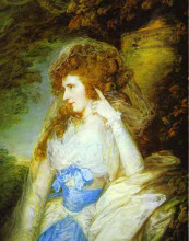 Репродукция картины "mary, lady bate dudley" художника "гейнсборо томас"