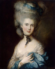 Копия картины "a woman in blue (portrait of the duchess of beaufort)" художника "гейнсборо томас"