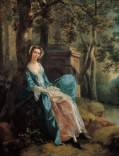 Репродукция картины "portrait of a woman (possibly of the lloyd family)" художника "гейнсборо томас"
