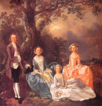 Копия картины "mr. and mrs. john gravenor and their daughters, elizabeth and ann" художника "гейнсборо томас"