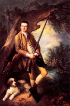 Картина "william poyntz of midgham and his dog amber" художника "гейнсборо томас"