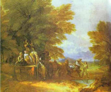 Картина "the harvest wagon" художника "гейнсборо томас"