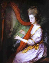 Репродукция картины "portrait of louisa, lady clarges" художника "гейнсборо томас"