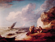 Репродукция картины "rocky coastal scene" художника "гейнсборо томас"