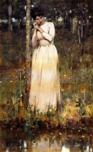 Репродукция картины "the girl in white" художника "генри джордж"