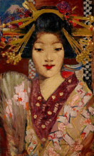 Копия картины "geisha girl" художника "генри джордж"