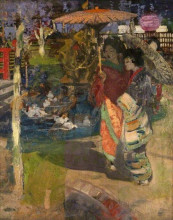 Репродукция картины "in a japanese garden" художника "генри джордж"