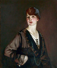 Репродукция картины "portrait of a lady in black" художника "генри джордж"