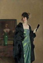 Копия картины "lady in a green dress" художника "генри джордж"