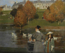 Репродукция картины "nursemaid in kelvingrove park" художника "генри джордж"