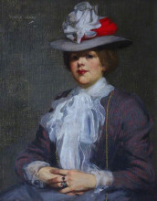 Копия картины "the grey hat 1902" художника "генри джордж"