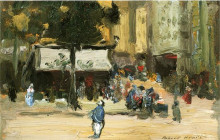 Копия картины "street corner in paris" художника "генри роберт"