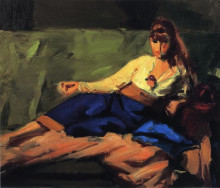 Репродукция картины "the lounge (figure on a couch)" художника "генри роберт"
