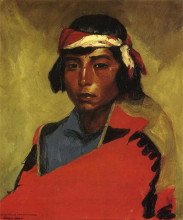 Копия картины "young buck of the tesuque pueblo" художника "генри роберт"