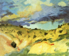 Репродукция картины "santa fe landscape" художника "генри роберт"