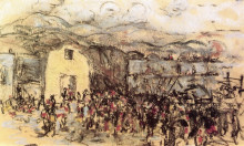 Репродукция картины "tesuque pueblo" художника "генри роберт"