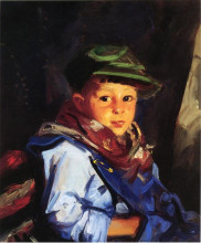 Репродукция картины "boy with a green cap (also known as chico)" художника "генри роберт"