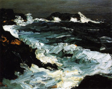 Картина "rough seas near lobster point" художника "генри роберт"