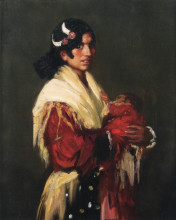 Репродукция картины "gypsy mother (maria y consuelo)" художника "генри роберт"