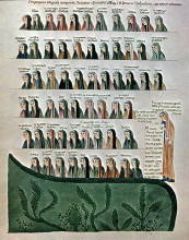 Картина "commentary of hoheburg (folio 323r)" художника "геррада ландсбергская"