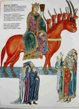Копия картины "the great babylonean riding a beast with seven heads and ten horns" художника "геррада ландсбергская"
