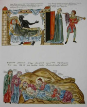 Копия картины "top - the dream of pilate&#39;s wife, bottom - after the death of jesus" художника "геррада ландсбергская"