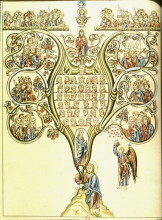 Копия картины "tree of jesse with all ancestors in trunk" художника "геррада ландсбергская"