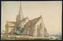 Копия картины "kidwelly church, caermarthenshire" художника "гёртин томас"